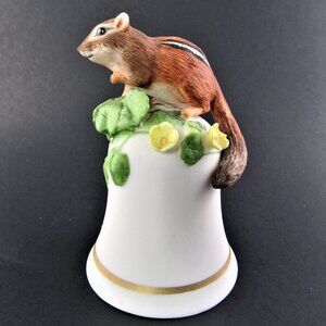 FRANKLIN MINT ANIMAL BELL FINE PORCELAIN BABY CHIPMUNK